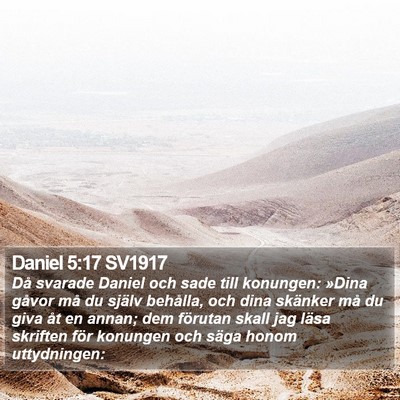 Daniel 5:17 SV1917 Bible Verse Image