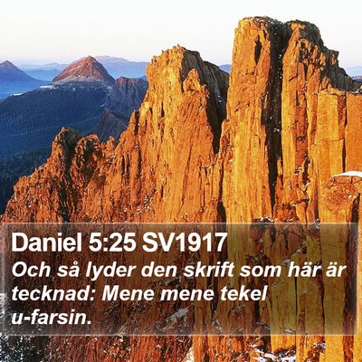 Daniel 5:25 SV1917 Bible Verse Image