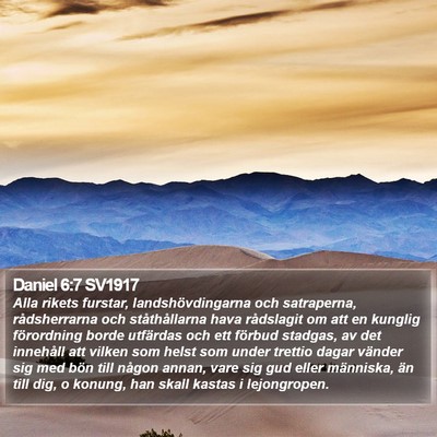 Daniel 6:7 SV1917 Bible Verse Image