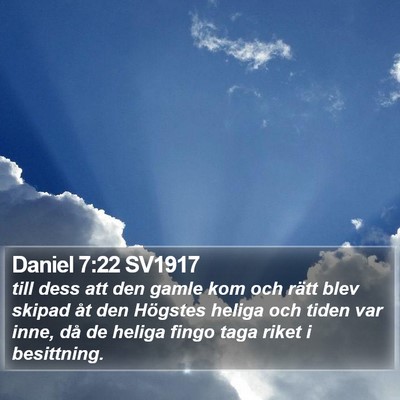Daniel 7:22 SV1917 Bible Verse Image