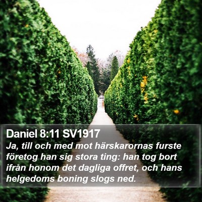 Daniel 8:11 SV1917 Bible Verse Image