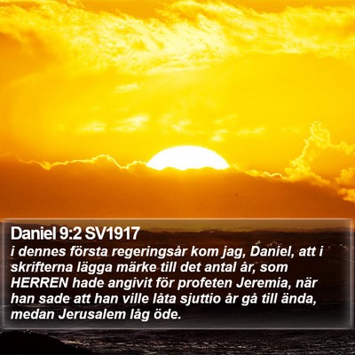 Daniel 9:2 SV1917 Bible Verse Image