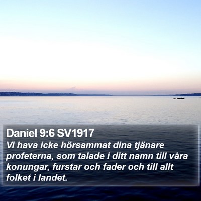 Daniel 9:6 SV1917 Bible Verse Image