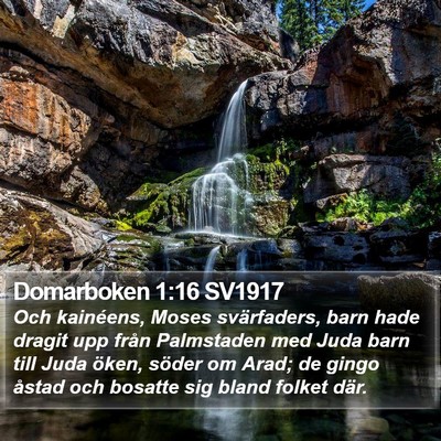 Domarboken 1:16 SV1917 Bible Verse Image
