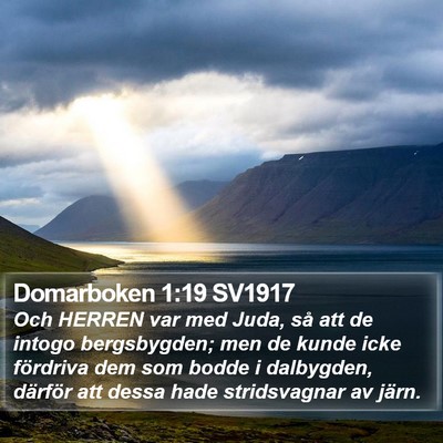 Domarboken 1:19 SV1917 Bible Verse Image