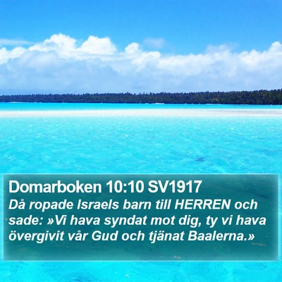 Domarboken 10:10 SV1917 Bible Verse Image