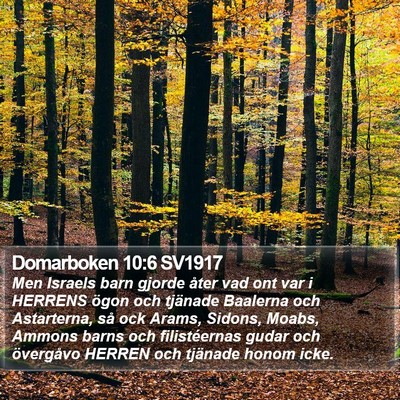Domarboken 10:6 SV1917 Bible Verse Image