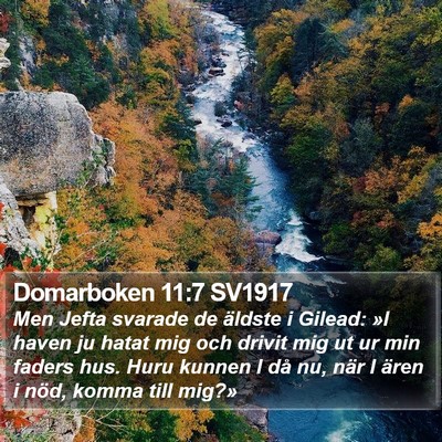 Domarboken 11:7 SV1917 Bible Verse Image