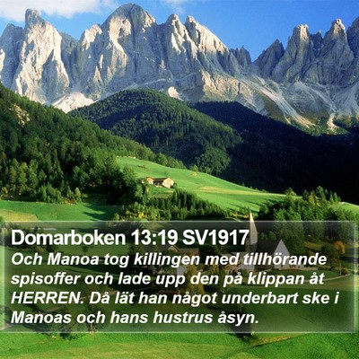 Domarboken 13:19 SV1917 Bible Verse Image