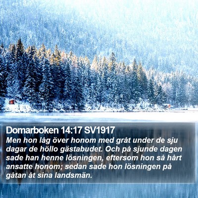 Domarboken 14:17 SV1917 Bible Verse Image