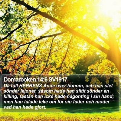 Domarboken 14:6 SV1917 Bible Verse Image