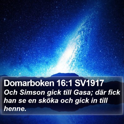 Domarboken 16:1 SV1917 Bible Verse Image