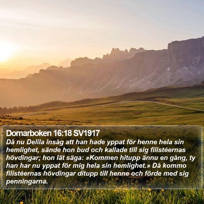Domarboken 16:18 SV1917 Bible Verse Image