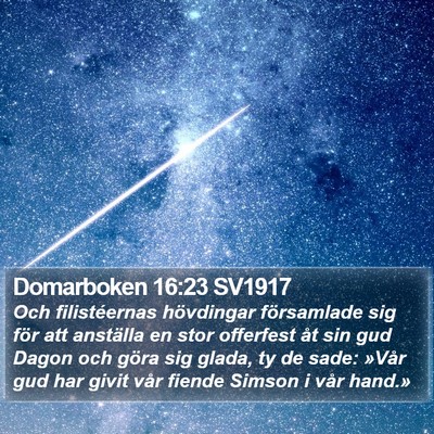 Domarboken 16:23 SV1917 Bible Verse Image