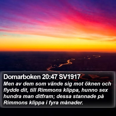 Domarboken 20:47 SV1917 Bible Verse Image