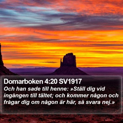 Domarboken 4:20 SV1917 Bible Verse Image