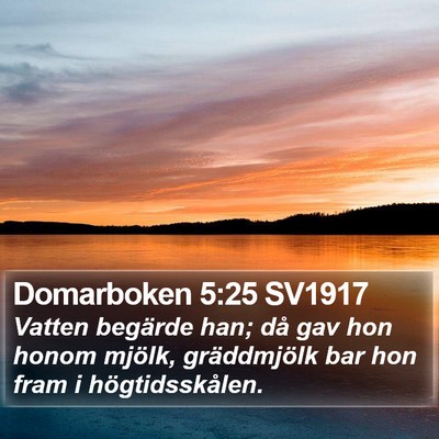Domarboken 5:25 SV1917 Bible Verse Image