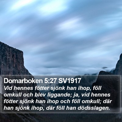 Domarboken 5:27 SV1917 Bible Verse Image