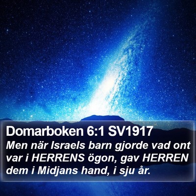 Domarboken 6:1 SV1917 Bible Verse Image