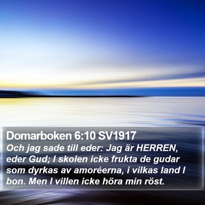 Domarboken 6:10 SV1917 Bible Verse Image