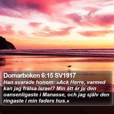 Domarboken 6:15 SV1917 Bible Verse Image