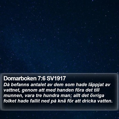 Domarboken 7:6 SV1917 Bible Verse Image