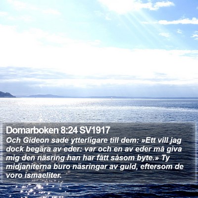 Domarboken 8:24 SV1917 Bible Verse Image