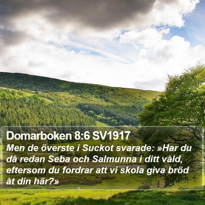 Domarboken 8:6 SV1917 Bible Verse Image