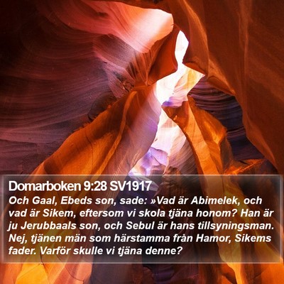 Domarboken 9:28 SV1917 Bible Verse Image