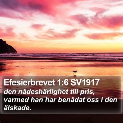 Efesierbrevet 1:6 SV1917 Bible Verse Image