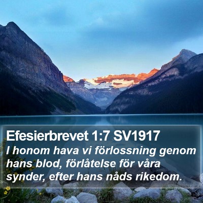 Efesierbrevet 1:7 SV1917 Bible Verse Image