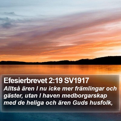 Efesierbrevet 2:19 SV1917 Bible Verse Image
