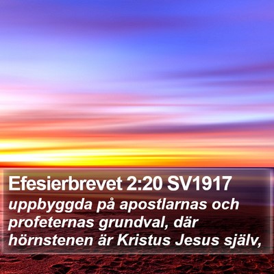 Efesierbrevet 2:20 SV1917 Bible Verse Image