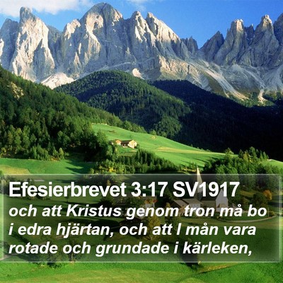 Efesierbrevet 3:17 SV1917 Bible Verse Image