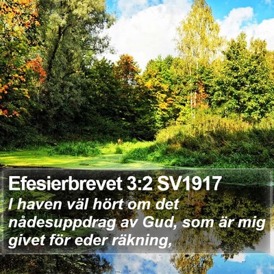 Efesierbrevet 3:2 SV1917 Bible Verse Image