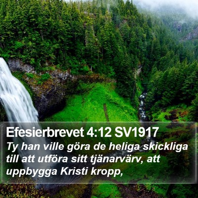 Efesierbrevet 4:12 SV1917 Bible Verse Image