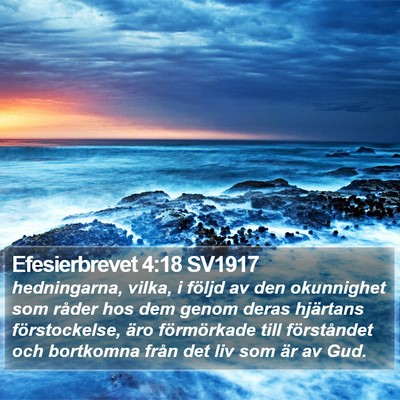 Efesierbrevet 4:18 SV1917 Bible Verse Image