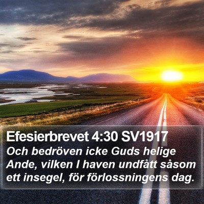 Efesierbrevet 4:30 SV1917 Bible Verse Image