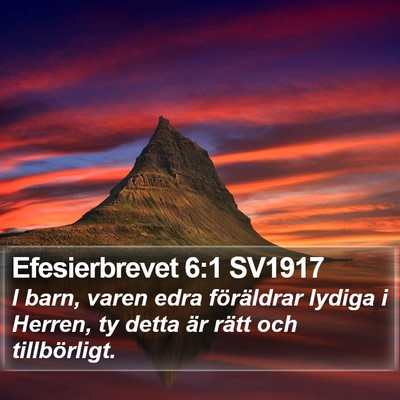 Efesierbrevet 6:1 SV1917 Bible Verse Image