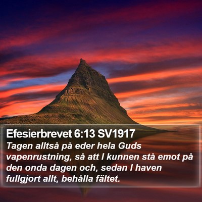 Efesierbrevet 6:13 SV1917 Bible Verse Image