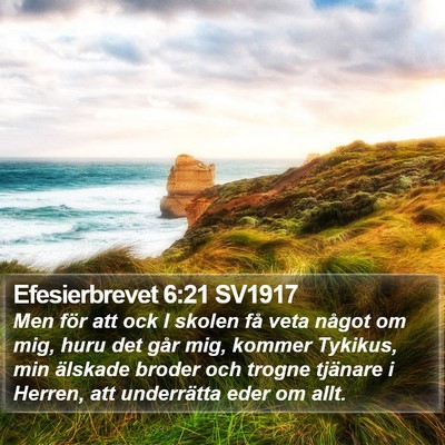 Efesierbrevet 6:21 SV1917 Bible Verse Image
