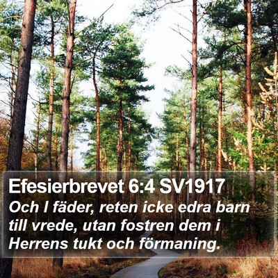 Efesierbrevet 6:4 SV1917 Bible Verse Image
