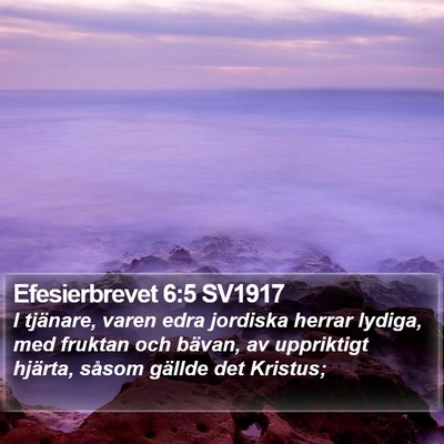 Efesierbrevet 6:5 SV1917 Bible Verse Image