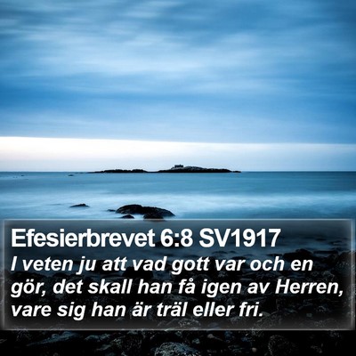 Efesierbrevet 6:8 SV1917 Bible Verse Image