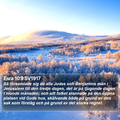 Esra 10:9 SV1917 Bible Verse Image