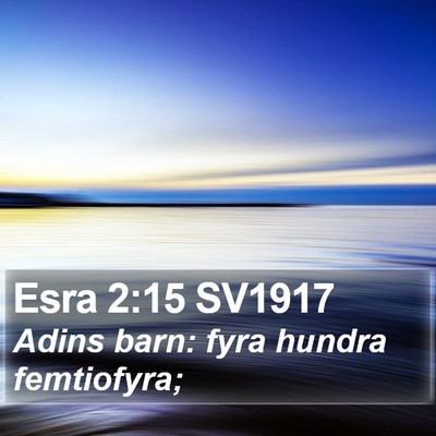 Esra 2:15 SV1917 Bible Verse Image