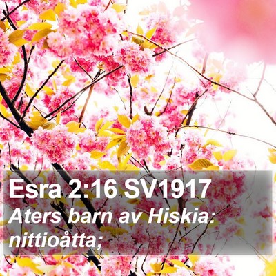 Esra 2:16 SV1917 Bible Verse Image