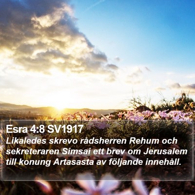Esra 4:8 SV1917 Bible Verse Image