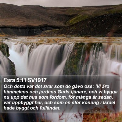 Esra 5:11 SV1917 Bible Verse Image