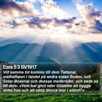 Esra 5:3 SV1917 Bible Verse Image